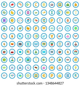 100 mobile banking icons set in cartoon style for any design vector illustration