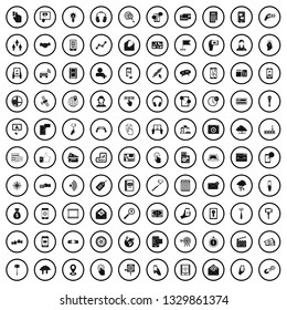 100 mobile icons set in simple style for any design vector illustration