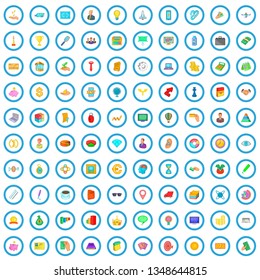 100 modern business icons set in cartoon style for any design vector illustration