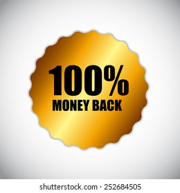 100% Money Back Golden Label  Vector Illustration EPS10