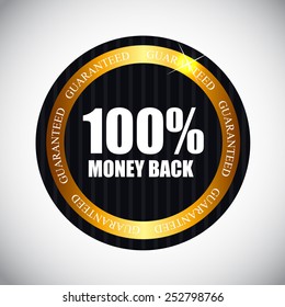 100 % Money Back Golden Label Vector Illustration EPS10