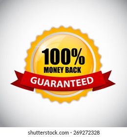 100% Money Back Golden Label  Vector Illustration EPS10 