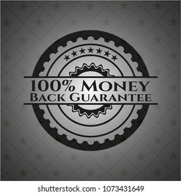 100% Money Back Guarantee black emblem