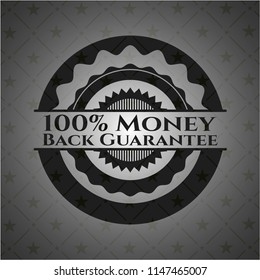 100% Money Back Guarantee dark emblem. Retro