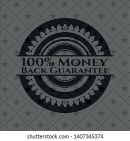 100% Money Back Guarantee dark emblem. Retro. Vector Illustration. Detailed.