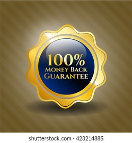 100% Money Back Guarantee golden emblem