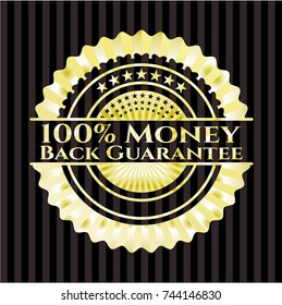 100% Money Back Guarantee golden emblem