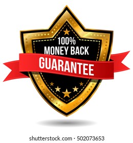 100% Money Back Guarantee Label