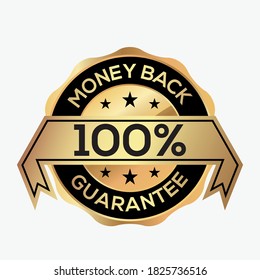 100% Money Back Guarantee Logo Vector