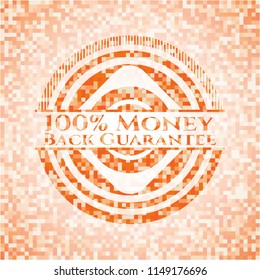 100% Money Back Guarantee orange mosaic emblem