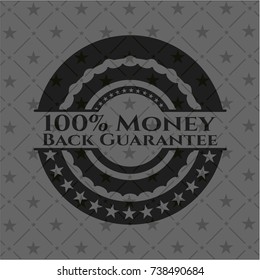 100% Money Back Guarantee realistic dark emblem