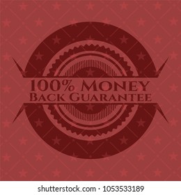 100% Money Back Guarantee red emblem. Retro