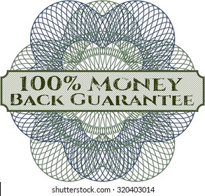 100% rosette de garantía de devolución de dinero