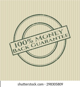 100% Money Back Guarantee rubber stamp