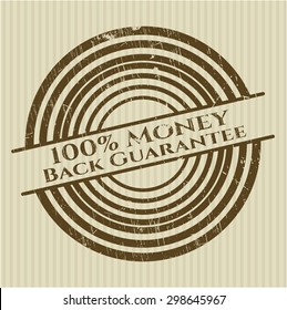 100% Money Back Guarantee rubber stamp