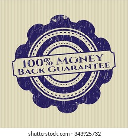 100% Money Back Guarantee rubber grunge seal