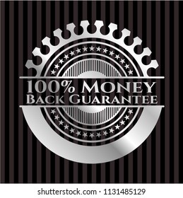 100% Money Back Guarantee silver emblem