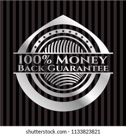 100% Money Back Guarantee silver emblem or badge
