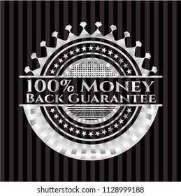 100% Money Back Guarantee silvery badge