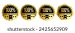 100% Money back Guaranteed, trust badge vector design, money back logo design.