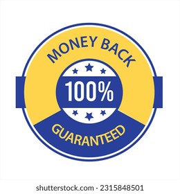 100% Dinero garantizado, diseño vectorial de insignia de confianza, diseño del logo de dinero invertido, dinero garantizado 