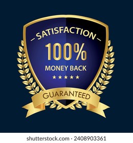 100% Money back Guaranteed, trust badge vector design, money back logo design, money back guaranteed 