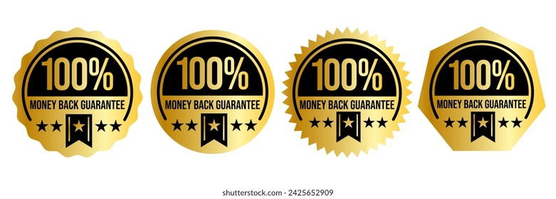 100% Money back Guaranteed, trust badge vector design, money back logo design.