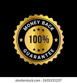 100 Money back Guaranteed trust badge vector design

