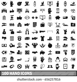 100 money icons set. Simple illustration of 100 money icons vector set for any design