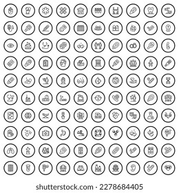 100 mother icons set. Outline illustration of 100 mother icons vector set isolated on white background