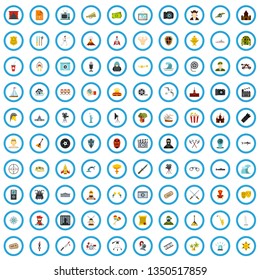 100 movie site icons set in flat style for any design vector illustration
