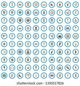 100 movie star icons set. Cartoon illustration of 100 movie star vector icons isolated on white background