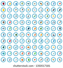 100 multimedia icons set in isometric 3d style for any design vector illustration