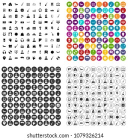 100 music icons set vector in 4 variant for any web design isolated on white