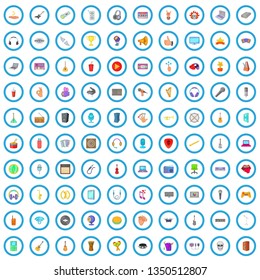 100 music studio icons set in cartoon style for any design vector illustration