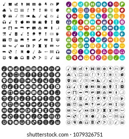 100 musical education icons set vector in 4 variant for any web design isolated on white