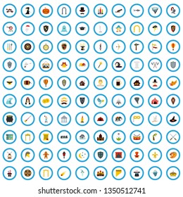 100 myth icons set in flat style for any design vector illustration