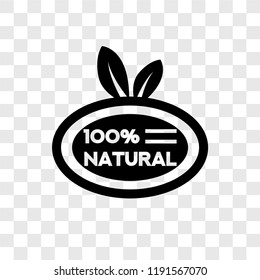 100   natural badge vector icon isolated on transparent background, 100   natural badge transparency logo concept