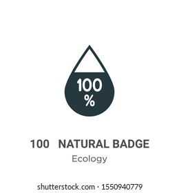 100   natural badge vector icon on white background. Flat vector 100   natural badge icon symbol sign from modern ecology collection for mobile concept and web apps design.