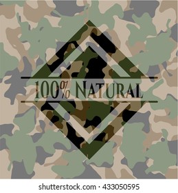 100% Natural camouflaged emblem