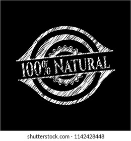 100% Natural chalkboard emblem on black board