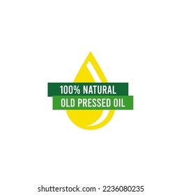 Logotipo de aceite prensado en frío natural