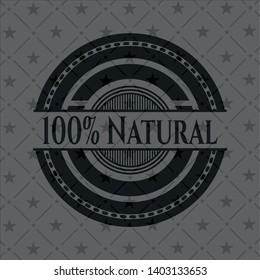 100% Natural dark emblem. Vector Illustration. Detailed.
