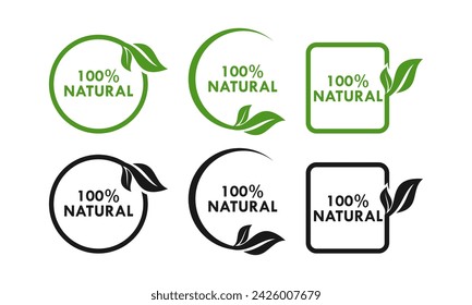 100 % natural design logo template illustration