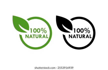 100 % natural design logo template illustration