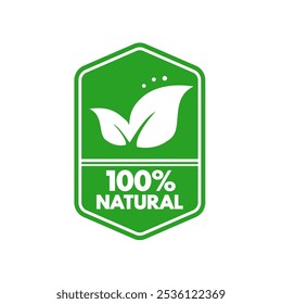 100% natural - designation, label, green sticker