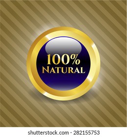 100% Natural gold shiny badge