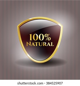 100% Natural gold shiny badge