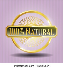 100% Natural gold shiny emblem