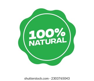 100% Natural Green Badge, Natural Badge